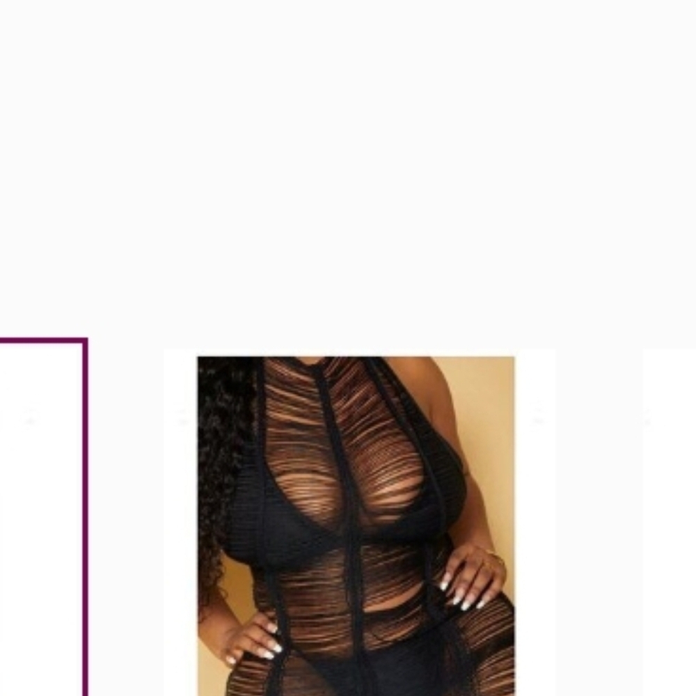 PrettyLittleThing Black Sheer Maxi Dress - Picture 3 of 3